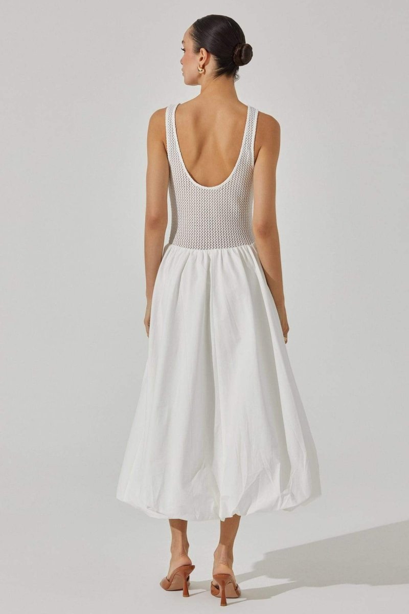 Teodora Minimalist Sleeveless Midi Dress in Contrast Color Chic Silhouette Collection