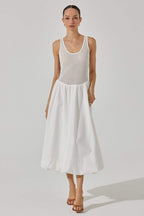 Teodora Minimalist Sleeveless Midi Dress in Contrast Color Chic Silhouette Collection