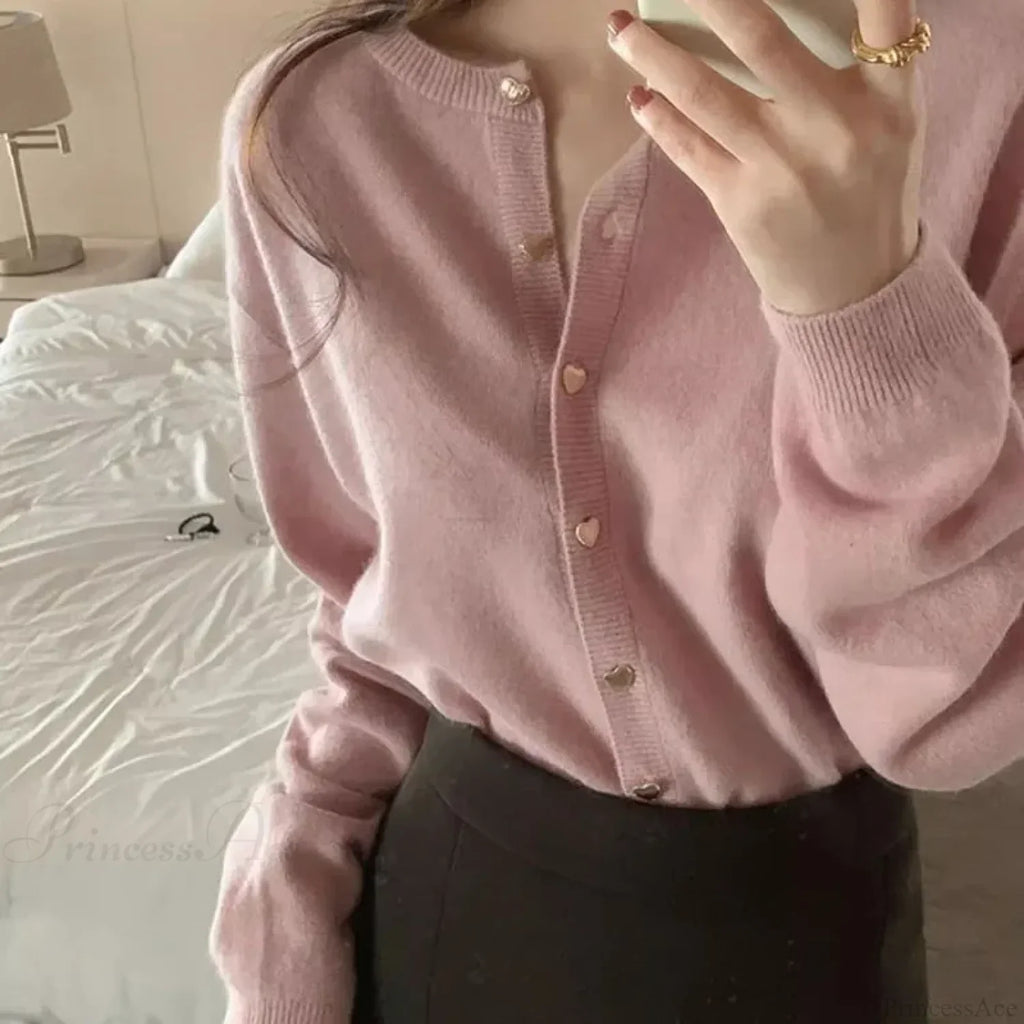 O-neck Long Sleeve Casual Cardigan