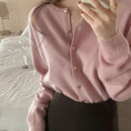 O-neck Long Sleeve Casual Cardigan