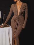 Oaklynn Bodycon Split Maxi Dress