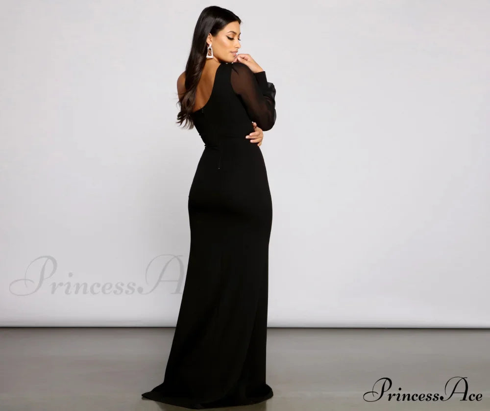 Odette Formal One Charming Shoulder Crepe Mermaid Dress