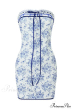 Off Shoulder Floral Print Lace-Up Boho Dress