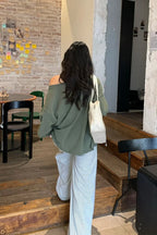 Off-Shoulder Graphic Letter Relaxed Sweatshirt