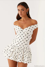Off-Shoulder Peplum Mini Dress