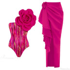 Off Shoulder Print Sarong Two Piece Set