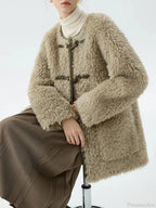 Office Lady One-Piece Lamb Coat