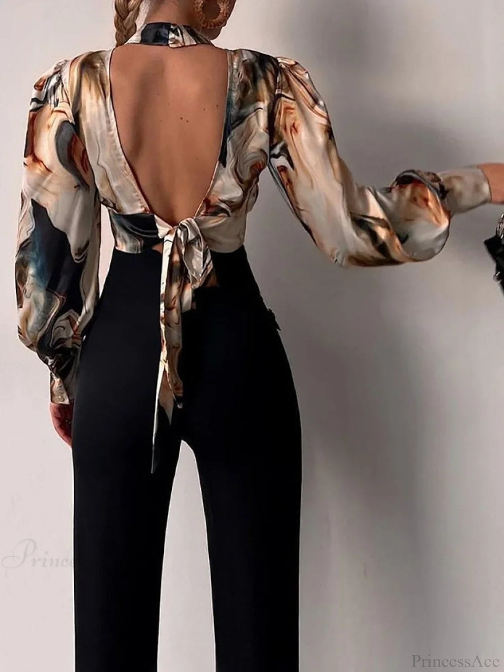 Office LadySlim Stand Collar Long Sleeve Blouse