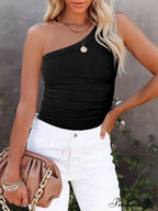 One-Shoulder Ribbed Tank