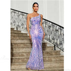 One-Shoulder Sequined Party Dress
