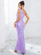 One-Shoulder Sequined Party Dress