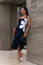 Vania Elevated Floral Cut Out Midi Dress Chic Silhouette Collection