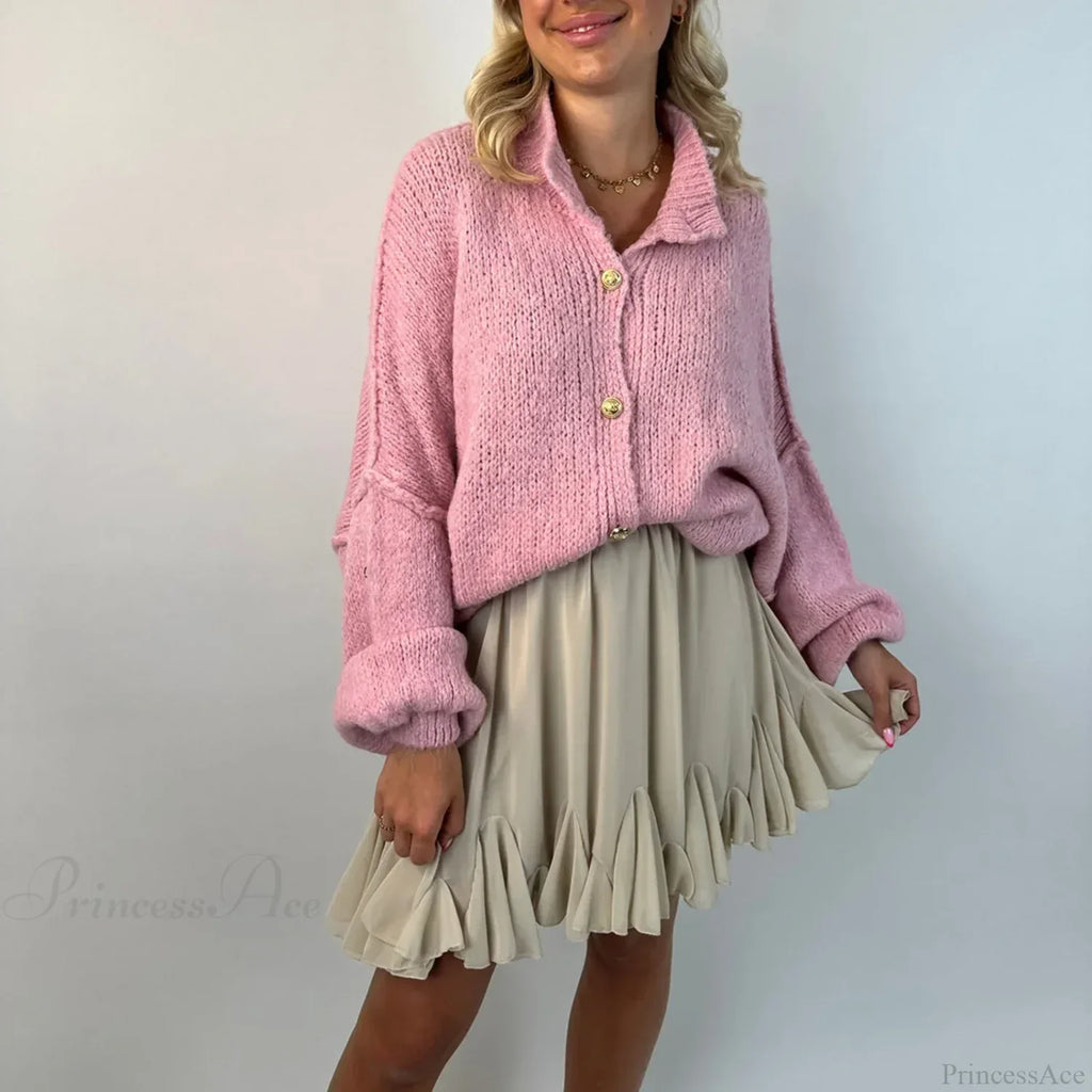 Oversized Button Down Chunky Knit Cardigan