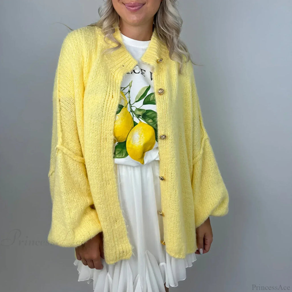 Oversized Button Down Chunky Knit Cardigan