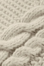 Oversized Cable Knit Crew Neck Sweater