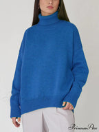 Oversized Casual Turtleneck Solid Color Pollover Sweater