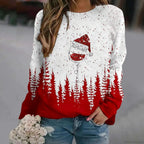 Oversized Print Crew Neck Soft Long Sleeve Casual Loose Y2K Winter Hoodie