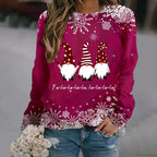 Oversized Print Crew Neck Soft Long Sleeve Casual Loose Y2K Winter Hoodie