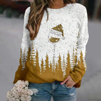 Oversized Print Crew Neck Soft Long Sleeve Casual Loose Y2K Winter Hoodie