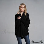 Oversized Sweater Knitted Patchwork Batwing Sleeves Cardigan