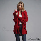 Oversized Sweater Knitted Patchwork Batwing Sleeves Cardigan