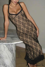 Patchwork Lace Cami Midi Dress