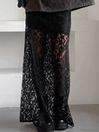 Patchwork See-Through Maxi Skirt