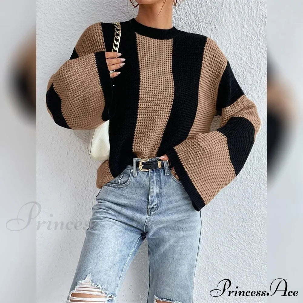 Patchwork Striped Women's Sweater