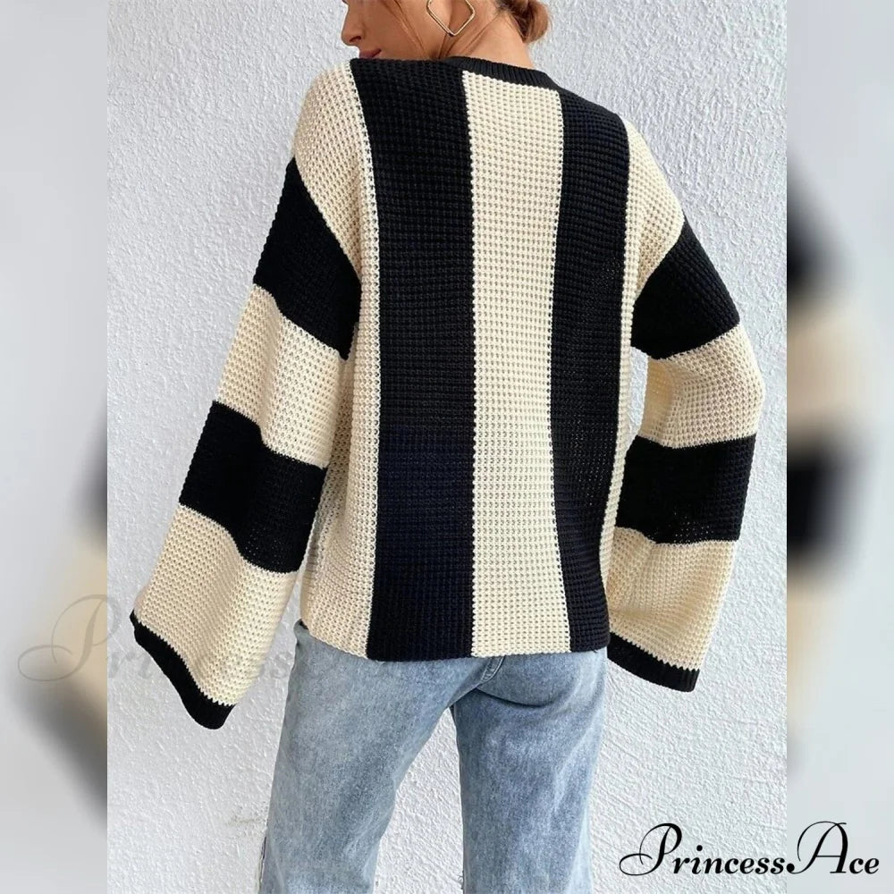 Patchwork Striped Women's Sweater