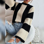 Patchwork Striped Women's Sweater