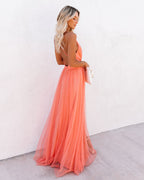 Petal Dust Maxi Dress Apricot