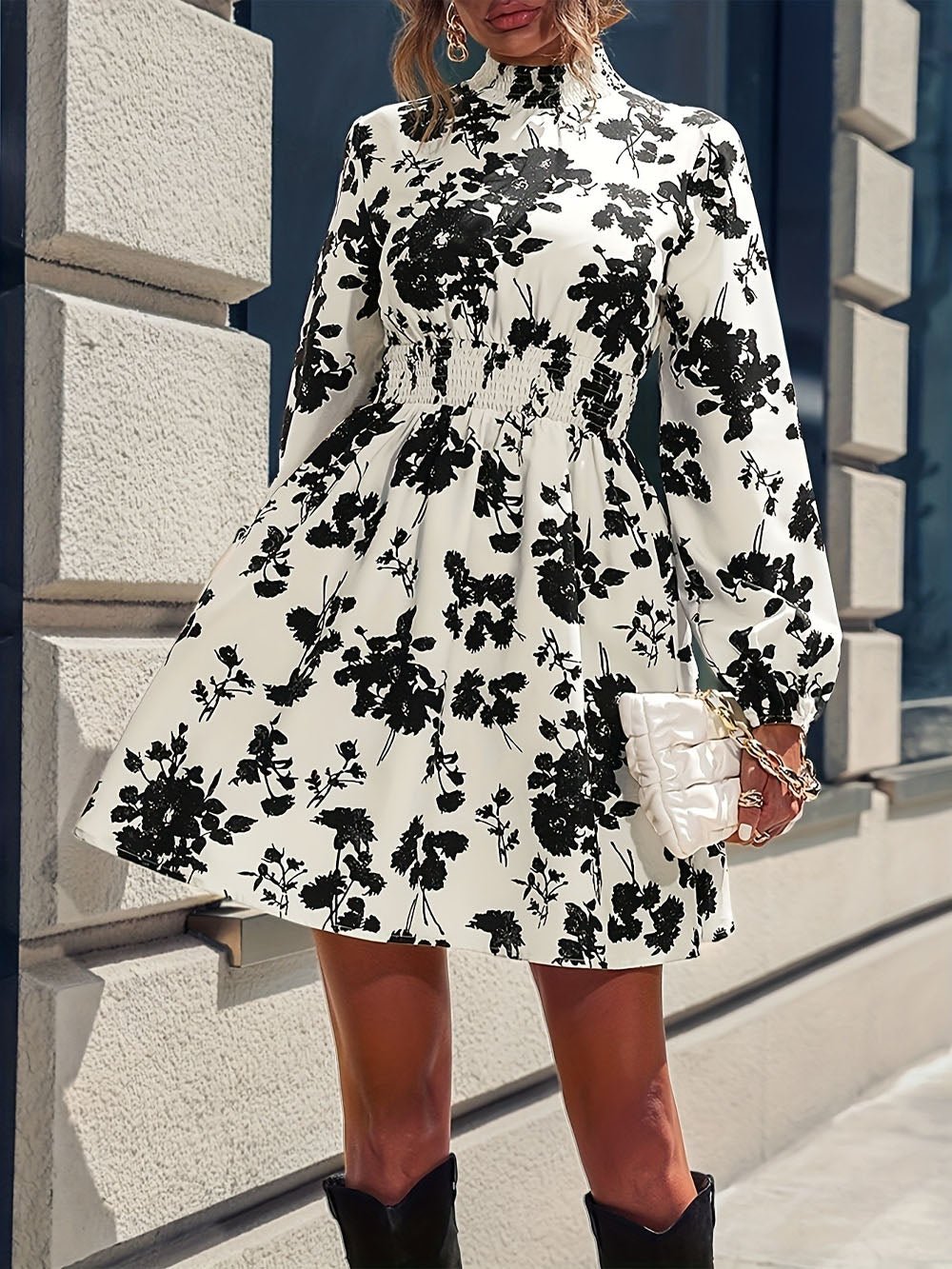 Peyton Floral Long Sleeve Mini Dress