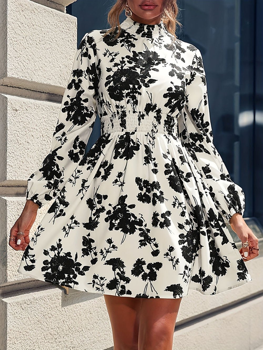 Peyton Floral Long Sleeve Mini Dress