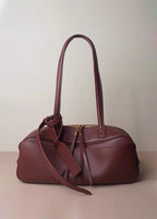 Bordeaux Leather Shoulder Bag – Structured Minimalist Design