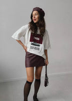1986 Porsche Graphic Tee – Oversized White T-Shirt for Women