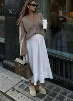 Heatherwood - Ribbed Knit V-Neck Cardigan