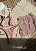 Aurelia - 3-Piece Textured Bikini Set with Skirt Cover-Up