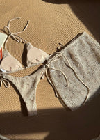 Aurelia - 3-Piece Textured Bikini Set with Skirt Cover-Up