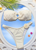 Marabella – Floral Textured Bandeau Bikini Set