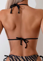 Savannah Curve Bikini Set - Zebra Print Triangle Swimwear