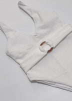 Carmela – Textured Belted One-Piece Swimsuit