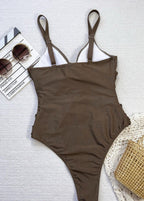 Twist Harmony - Ruched Cutout One-Piece Swimsuit