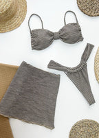 Riviera Striped Bikini Set with Skirt Cover-Up