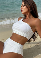 Isla One-Shoulder Bikini Set with High-Waisted Bottoms