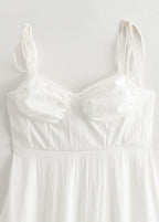 Santorini Breeze - Flowy Maxi Dress with Tie Straps