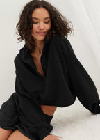 NoirCore Cropped Hoodie Pullover
