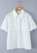 Sunlace - Embroidered Cotton Shirt and Skirt Set