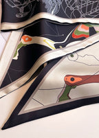 Circuit Flow - Long Satin Graphic Scarf