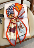 Equestra - Silk Twilly Scarf with Horse Print