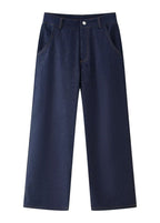 Indigo Structure Denim Set – Belted Oversized Jacket and Straight-Leg Pants